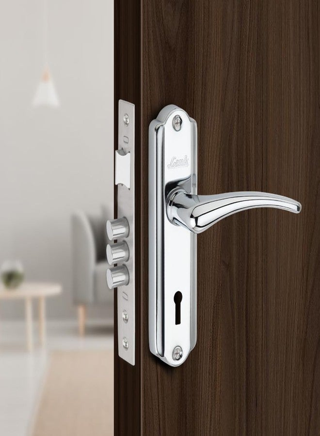 Link Regalia Mortise Lock |for Main & Internal Door in Residential & Commercial Spaces | 8 Inches Heavy Duty Handle Set with Both Side Key Access, 3 Keys,6 Lever Lock Body |SS Finish|2 Years Warranty - Image 1